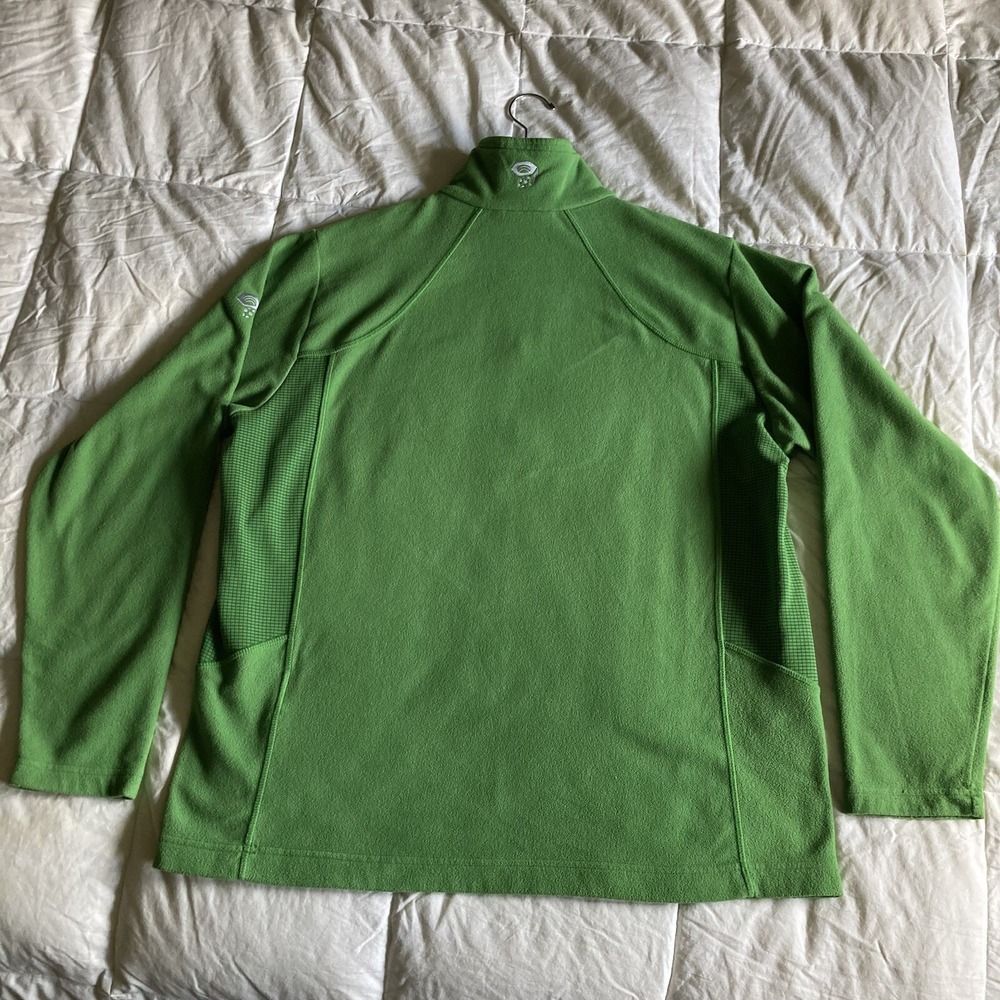 Mountain Hardwear Men's Large Quarter-Zip Fleece LS Pullover Bright Green GORP - Picture 6 of 15